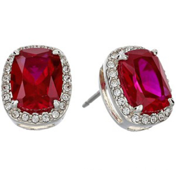 Coussin Ruby Stone 925 Boucles d&#39;oreilles en argent sterling Bijoux